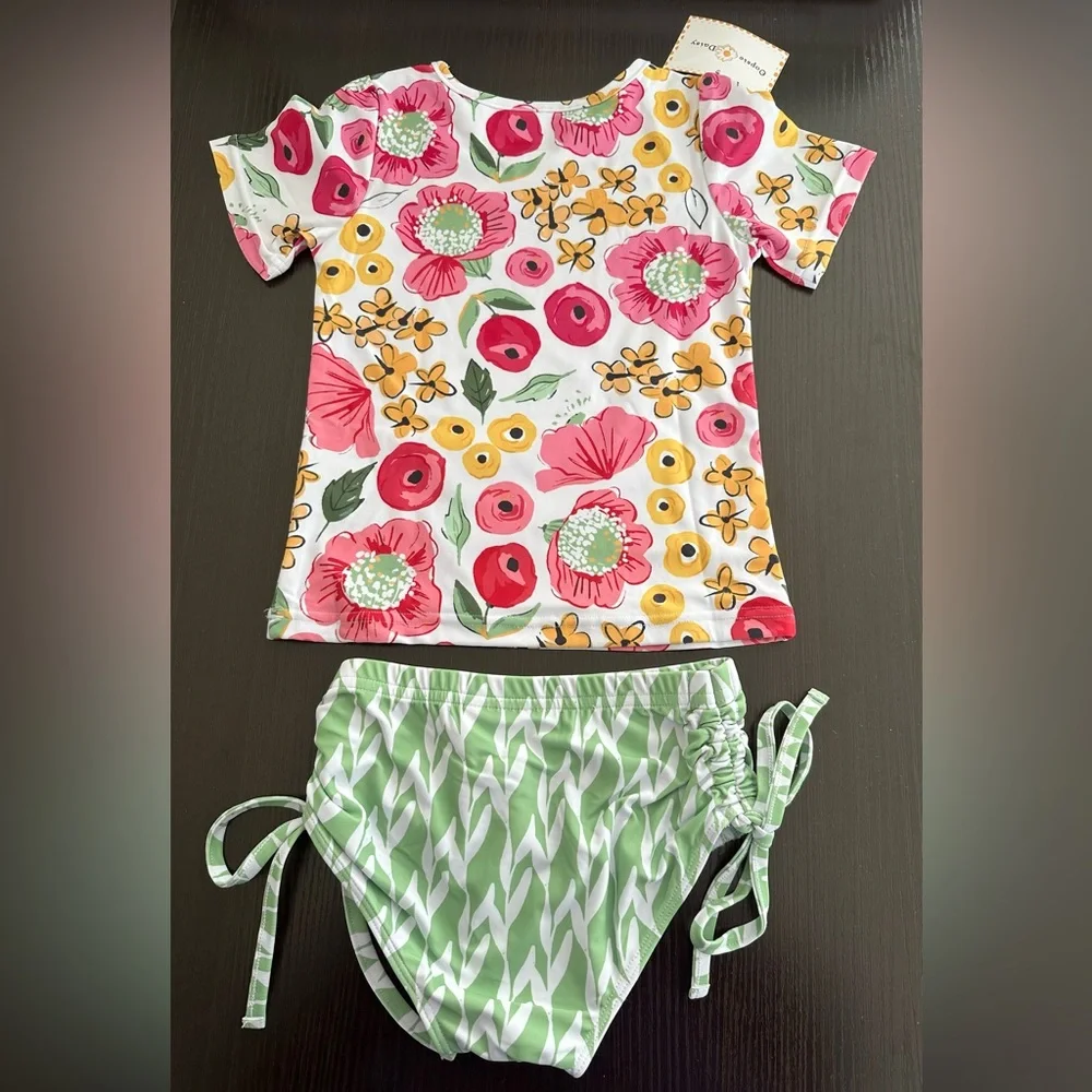 Girls 2 Piece Rashguard Swimsuit